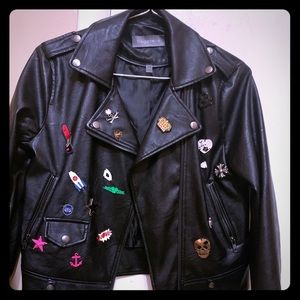 Bagatelle Faux Leather Embellished Jacket